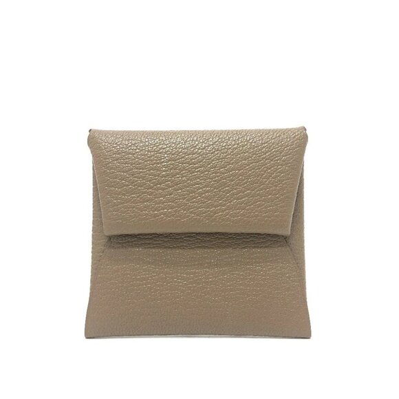 HERMES Bastia Coin Compartment Wallet coin purse Chevre Etoupe - Picture 2 of 16